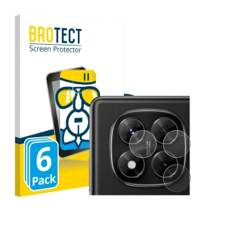 Front side of a product packaging with the brand logo BROTECT. Next to it is the device Xiaomi Redmi Note 14 Pro 4G (ONLY Came