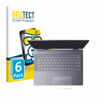 Front side of a product packaging with the brand logo BROTECT. Next to it is the device Lenovo IdeaPad 5 2-in-1 14
