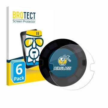 Front side of a product packaging with the brand logo BROTECT. Next to it is the device OOONO P-DISC NO3 shown with the corres