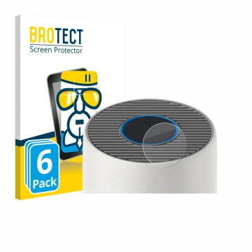 Front side of a product packaging with the brand logo BROTECT. Next to it is the device Philips 2000i Series AC2939 shown with