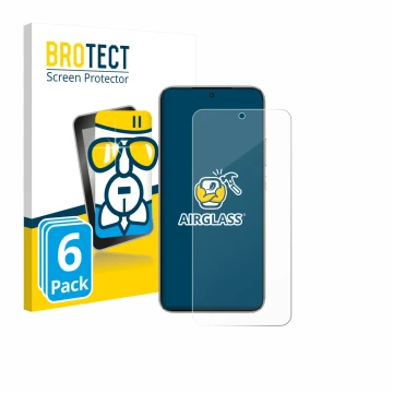 Front side of a product packaging with the brand logo BROTECT. Next to it is the device Honor X70 shown with the corresponding