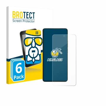 Front side of a product packaging with the brand logo BROTECT. Next to it is the device Motorola Signature 165 shown with the 