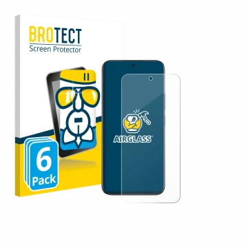 Front side of a product packaging with the brand logo BROTECT. Next to it is the device realme C85 Pro 4G shown with the corre