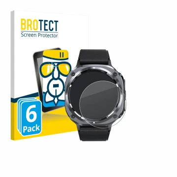 Front side of a product packaging with the brand logo BROTECT. Next to it is the device TIMU S90 1.45