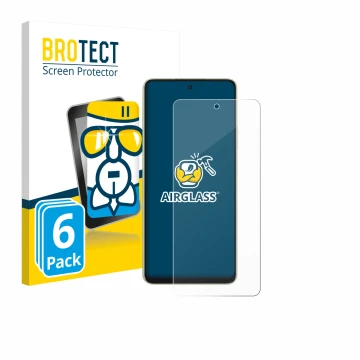 Front side of a product packaging with the brand logo BROTECT. Next to it is the device Oppo A5 Energy shown with the correspo