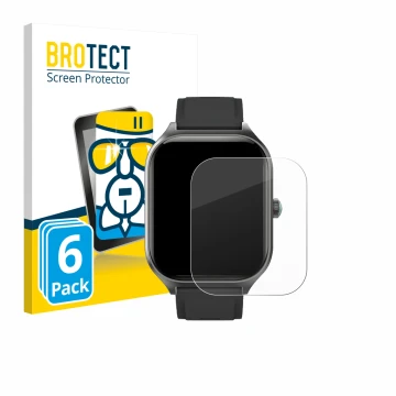 Front side of a product packaging with the brand logo BROTECT. Next to it is the device FORRLITE Smartwatch 2.01