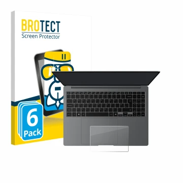 Front side of a product packaging with the brand logo BROTECT. Next to it is the device Samsung Galaxy Book5 Pro 16