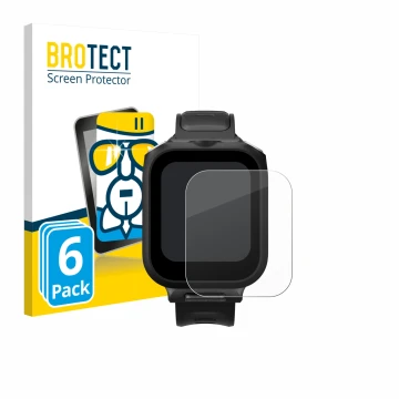 Front side of a product packaging with the brand logo BROTECT. Next to it is the device Insta360 GPS preview remote Built-In M