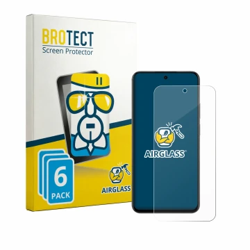 Front side of a product packaging with the brand logo BROTECT. Next to it is the device realme C100 4G shown with the correspo