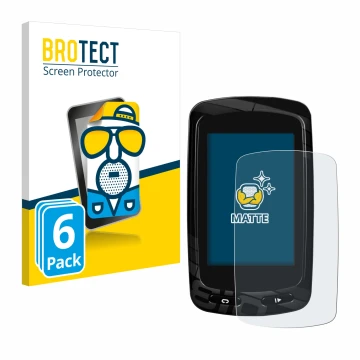 Front side of a product packaging with the brand logo BROTECT. Next to it is the device Garmin Edge 810 shown with the corresp