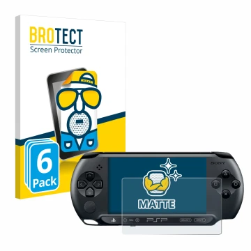 Front side of a product packaging with the brand logo BROTECT. Next to it is the device Sony PSP 1004 shown with the correspon