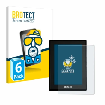 Front side of a product packaging with the brand logo BROTECT. Next to it is the device Yamaha LCD Display (E-Bike Display) sh