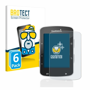Front side of a product packaging with the brand logo BROTECT. Next to it is the device Garmin Edge 520 shown with the corresp