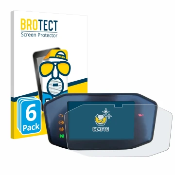 Front side of a product packaging with the brand logo BROTECT. Next to it is the device KTM 690 Duke 2016 shown with the corre