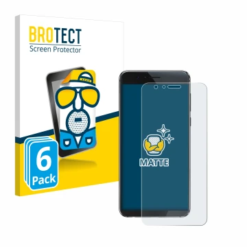 Front side of a product packaging with the brand logo BROTECT. Next to it is the device Honor 8 shown with the corresponding s