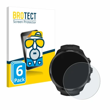 Front side of a product packaging with the brand logo BROTECT. Next to it is the device Suunto Spartan Sport Wrist HR shown wi