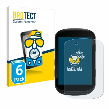 Front side of a product packaging with the brand logo BROTECT. Next to it is the device Garmin Edge 830 shown with the corresp