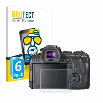 Front side of a product packaging with the brand logo BROTECT. Next to it is the device Sony A7S III shown with the correspond