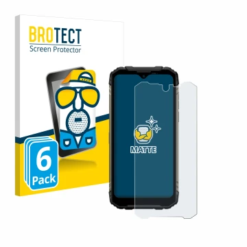 Front side of a product packaging with the brand logo BROTECT. Next to it is the device Doogee S96 Pro shown with the correspo