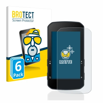 Front side of a product packaging with the brand logo BROTECT. Next to it is the device Bryton Rider 750 shown with the corres