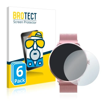 Front side of a product packaging with the brand logo BROTECT. Next to it is the device Bebinca Smartwatch shown with the corr
