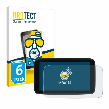 Front side of a product packaging with the brand logo BROTECT. Next to it is the device TomTom GO Discover 7