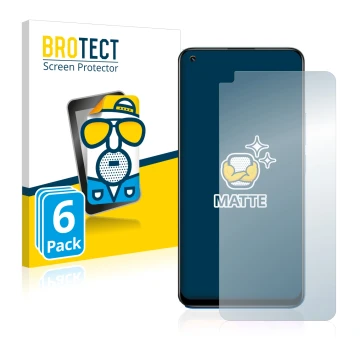 Front side of a product packaging with the brand logo BROTECT. Next to it is the device realme 8 Pro shown with the correspond