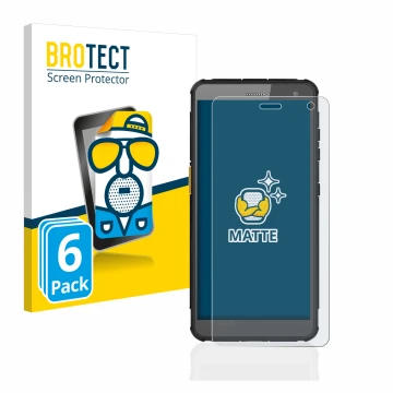 Front side of a product packaging with the brand logo BROTECT. Next to it is the device i.safe MOBILE IS655.2 shown with the c