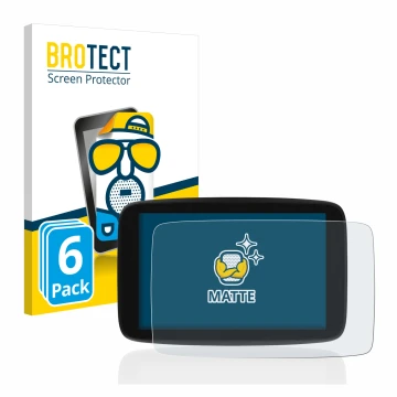 Front side of a product packaging with the brand logo BROTECT. Next to it is the device TomTom Go Expert 7