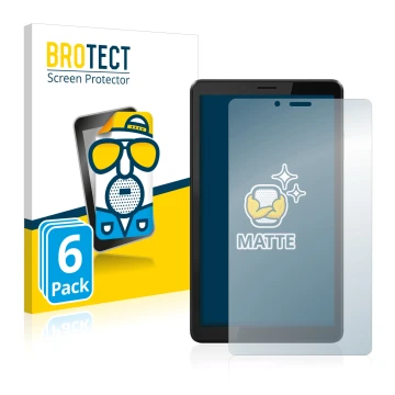 Front side of a product packaging with the brand logo BROTECT. Next to it is the device Lenovo Tab M7 (3th Gen.) shown with th