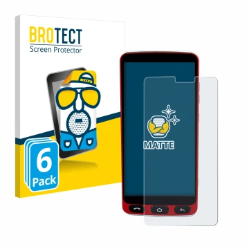 Front side of a product packaging with the brand logo BROTECT. Next to it is the device Olympia Neo Smartphone shown with the 