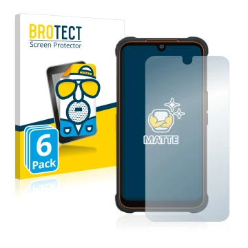 Front side of a product packaging with the brand logo BROTECT. Next to it is the device AGM Glory Pro shown with the correspon