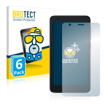 Front side of a product packaging with the brand logo BROTECT. Next to it is the device ZTE Blade L9 shown with the correspond