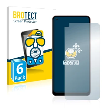 Front side of a product packaging with the brand logo BROTECT. Next to it is the device Oppo A96 shown with the corresponding 