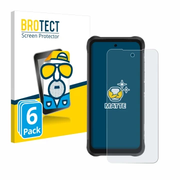 Front side of a product packaging with the brand logo BROTECT. Next to it is the device Umidigi Bison GT2 Pro 5G shown with th