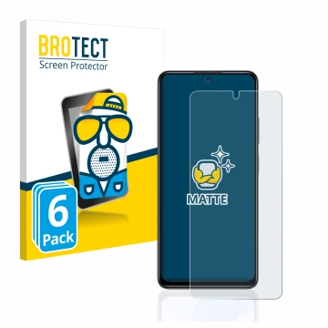 Front side of a product packaging with the brand logo BROTECT. Next to it is the device Xiaomi Redmi Note 11 Pro 5G shown with