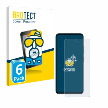 Front side of a product packaging with the brand logo BROTECT. Next to it is the device Xiaomi Redmi Note 11 shown with the co