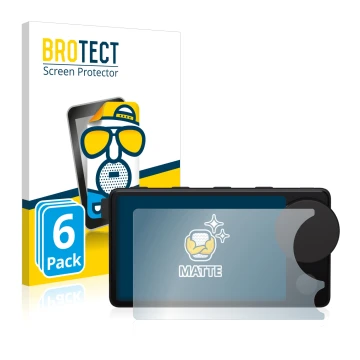 Front side of a product packaging with the brand logo BROTECT. Next to it is the device Spotify Car Thing shown with the corre