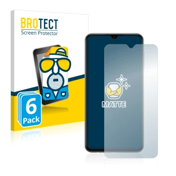 Front side of a product packaging with the brand logo BROTECT. Next to it is the device Samsung Galaxy M33 shown with the corr