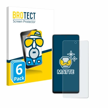 Front side of a product packaging with the brand logo BROTECT. Next to it is the device Samsung Galaxy A53 5G shown with the c