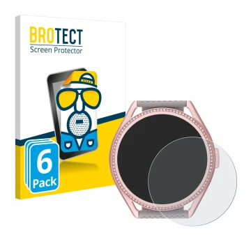 Front side of a product packaging with the brand logo BROTECT. Next to it is the device Michael Kors Access MKGO Gen 5E MKT 51