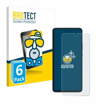 Front side of a product packaging with the brand logo BROTECT. Next to it is the device Motorola Edge 30 shown with the corres