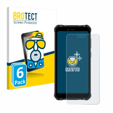 Front side of a product packaging with the brand logo BROTECT. Next to it is the device Hotwav T5 Pro shown with the correspon