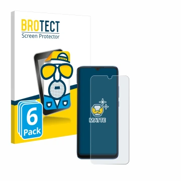 Front side of a product packaging with the brand logo BROTECT. Next to it is the device Xiaomi Redmi 10C shown with the corres