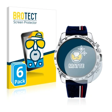 Front side of a product packaging with the brand logo BROTECT. Next to it is the device Tommy Hilfiger 1791476 shown with the 