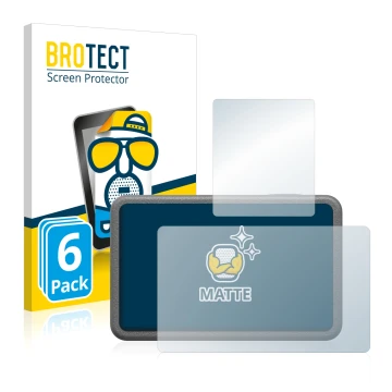 Front side of a product packaging with the brand logo BROTECT. Next to it is the device DJI Osmo Action 3 shown with the corre