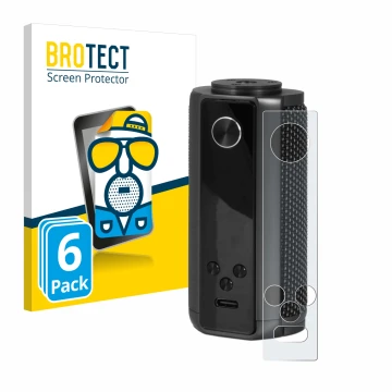 Front side of a product packaging with the brand logo BROTECT. Next to it is the device Vaporesso Target 200 Mod shown with th