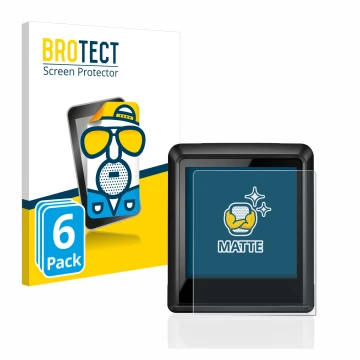 Front side of a product packaging with the brand logo BROTECT. Next to it is the device Bosch Intuvia 100 shown with the corre