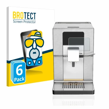 Front side of a product packaging with the brand logo BROTECT. Next to it is the device Krups Intuition Experience+ EA877D10 s
