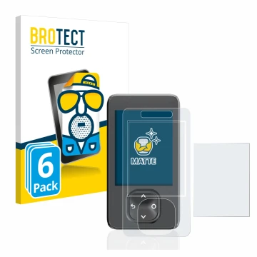 Front side of a product packaging with the brand logo BROTECT. Next to it is the device Dexcom G7 CGM shown with the correspon